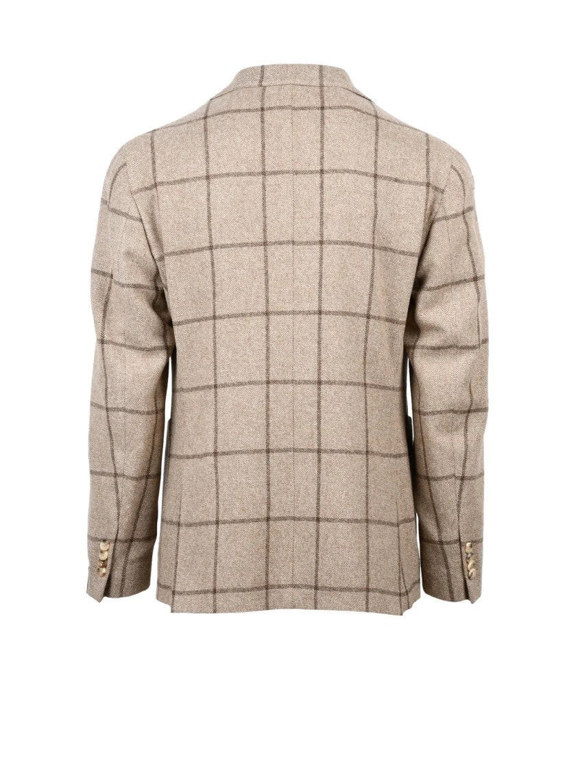 Luigi Bianchi Double-Breasted Jacket In Virgin Wool And Cashmere Blend