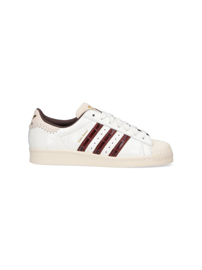 Adidas X Wales Bonner "Superstar" Sneakers, In Cream Leather, Crocodile Effect