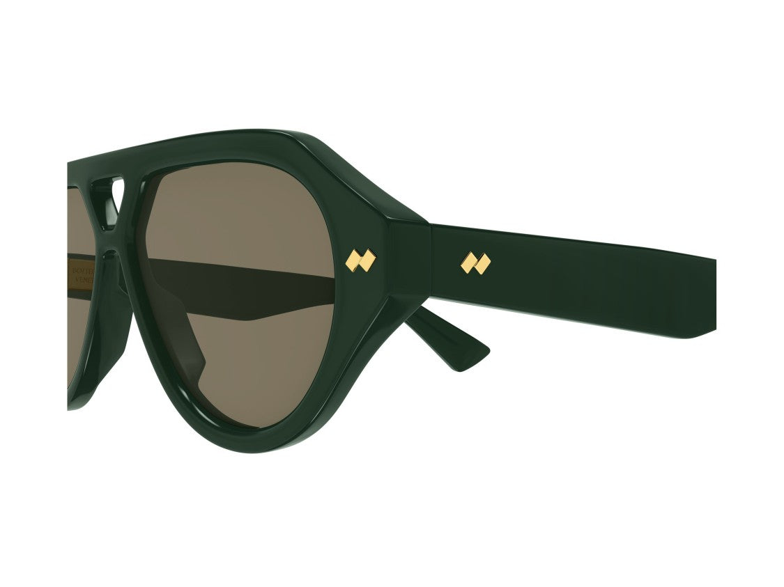 Bottega Veneta Bv1485s Gold Accent Oversized Geometric Sunglasses