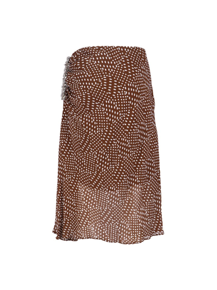 Dries Van Noten Midi Skirt With Irregular Polka Dot Print