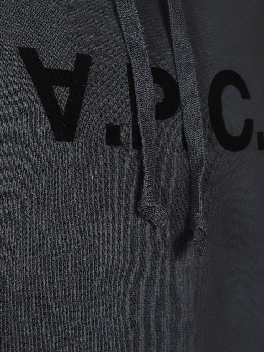 A.P.C. Black Minimalist Logo Cotton Hoodie