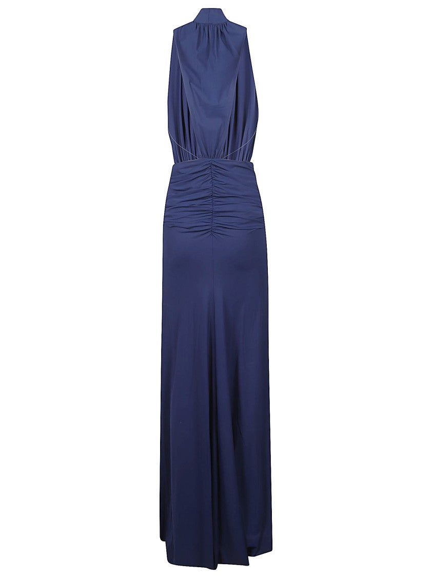 Amazuin Sleeveless Blue Maxi Dress