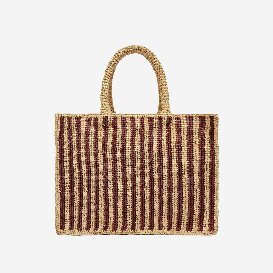 Mc2 Saint Barth Rectangular Woven Tote Bag With Textured Logo