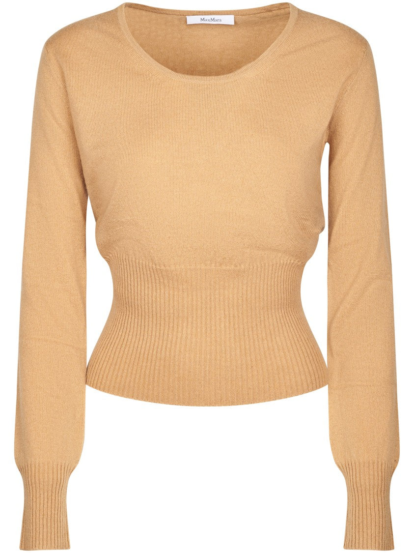 Max Mara Fitted Ribbed Waistband Knit Sweater