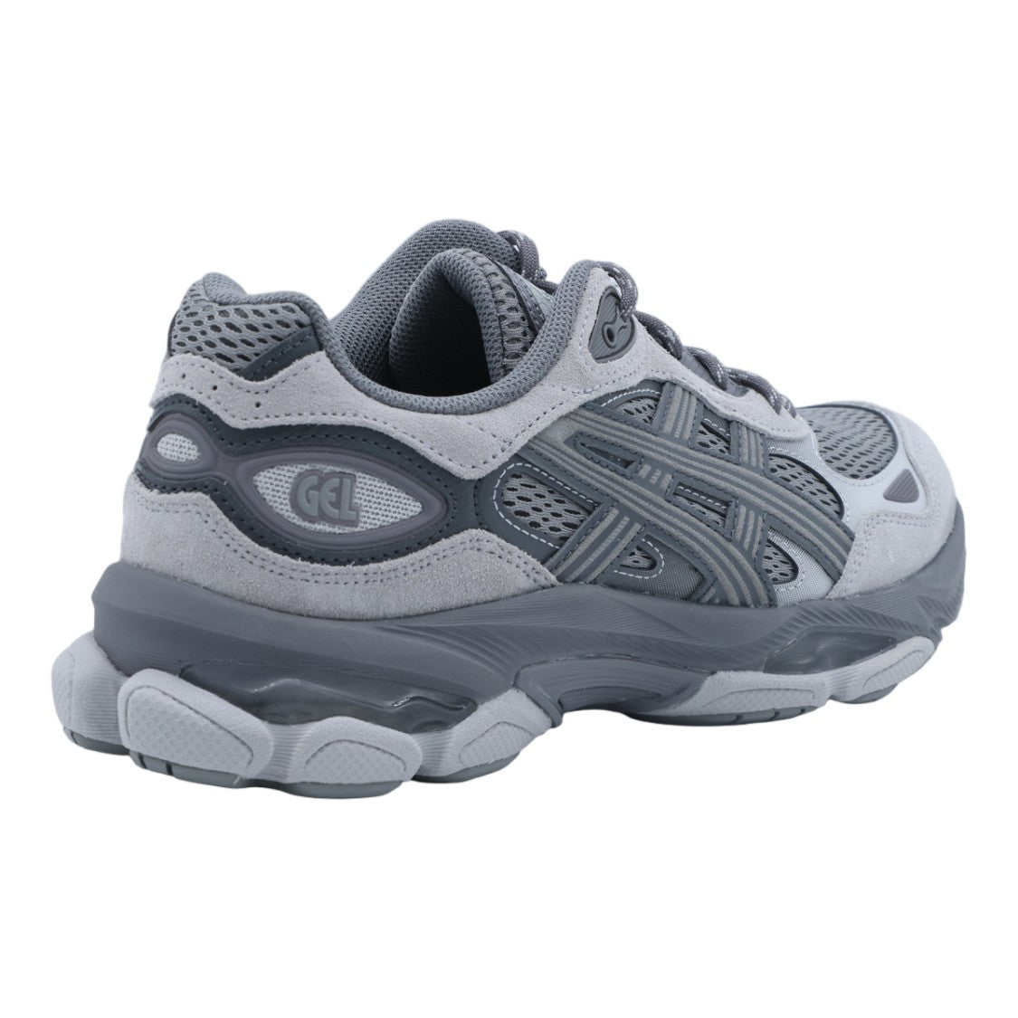 Asics Layered Grey Sneakers With Chunky Sole And Textured Detailing