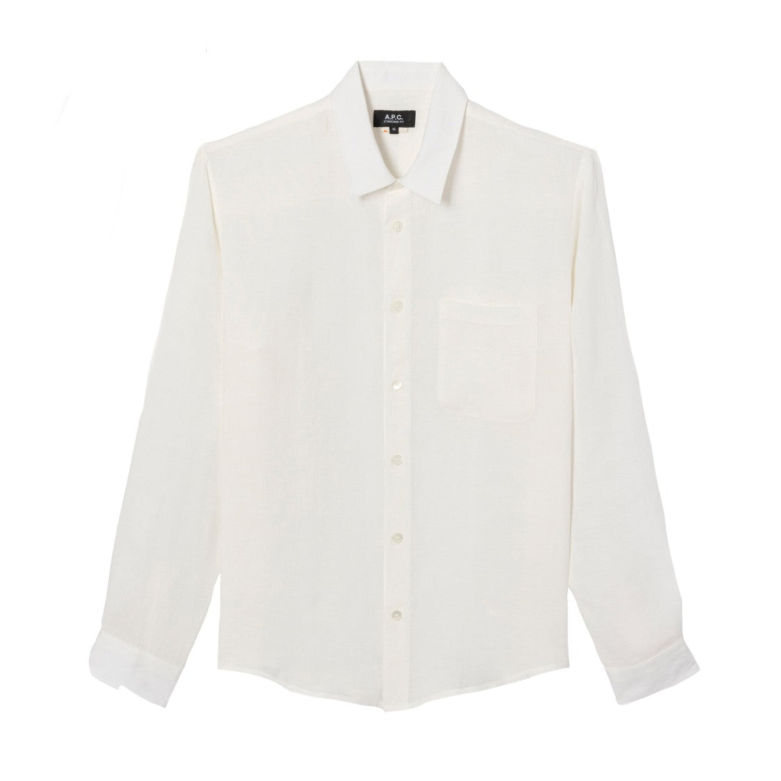 A.P.C. White Linen Shirt With Logo