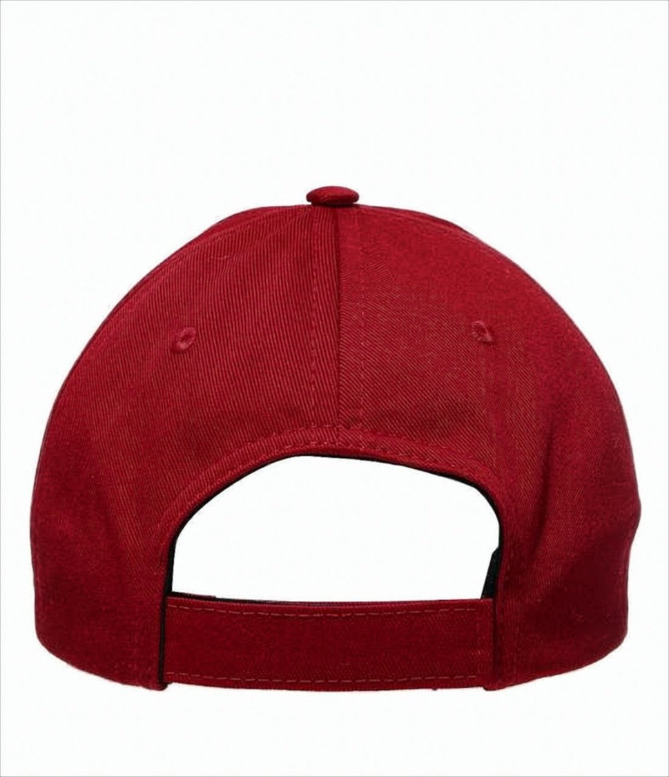 Marni Deep Red Cotton Baseball Cap With Embroidered Lettering