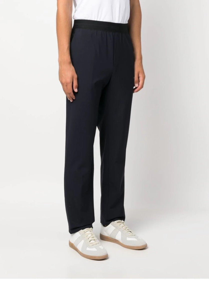 Msgm Tailored Pantalone Trousers With Wool Blend And Elastic Waistband