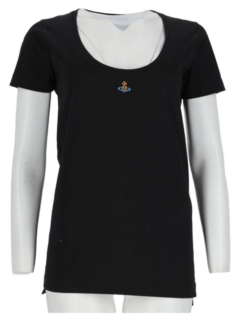 Vivienne Westwood Black Classic Embroidered Cotton T-Shirt