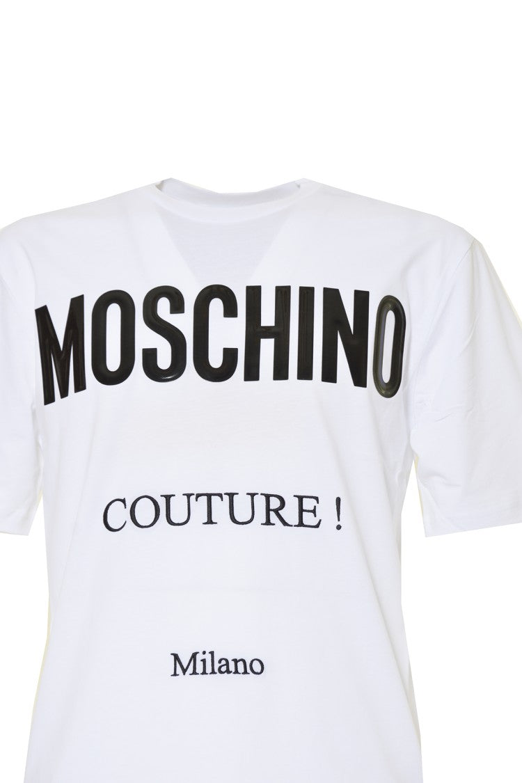 Moschino White Cotton T-Shirt Logo Print