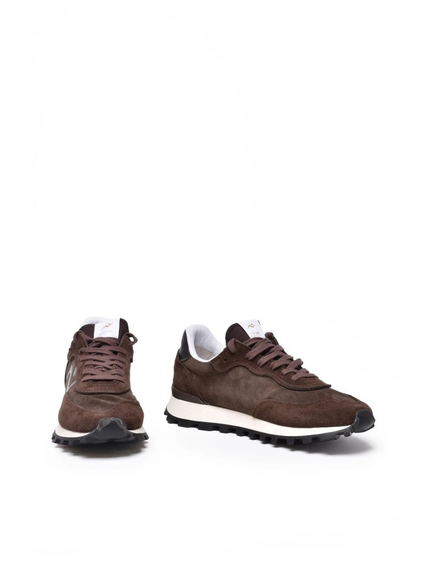 No Map Society Brown Suede-Blend Suede Sneakers
