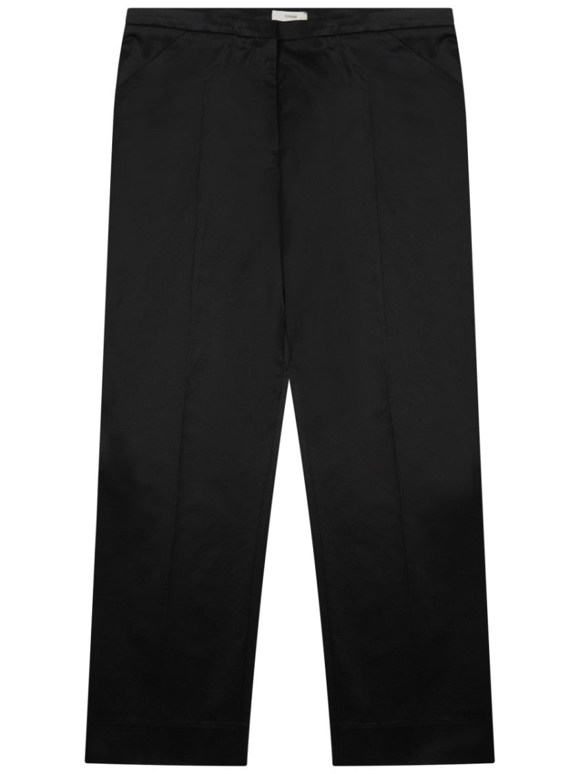 Totême Cropped Straight Pants With Tailored Fit And Minimalist Design
