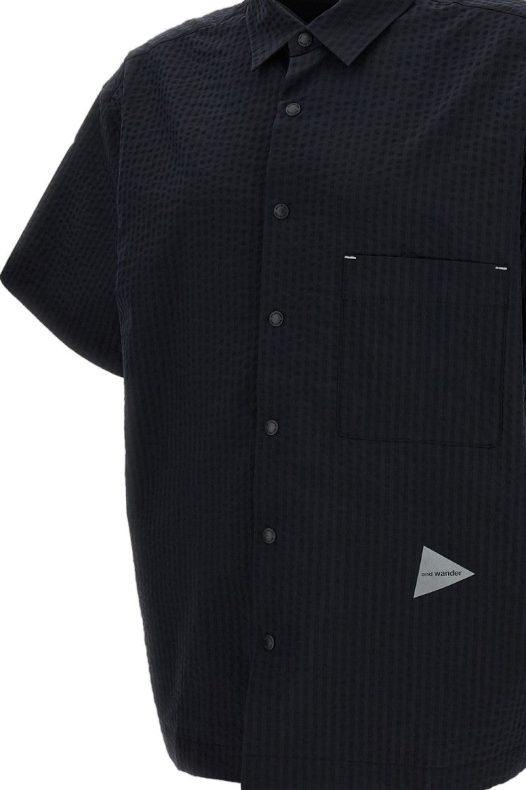 And Wander Blue Dry Soft Seersucker Shirt