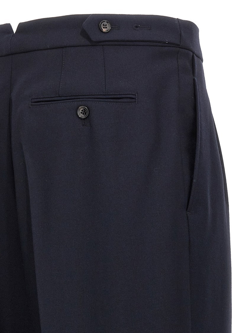 Ami Paris Wool Pin And Ironed Pleat Pants