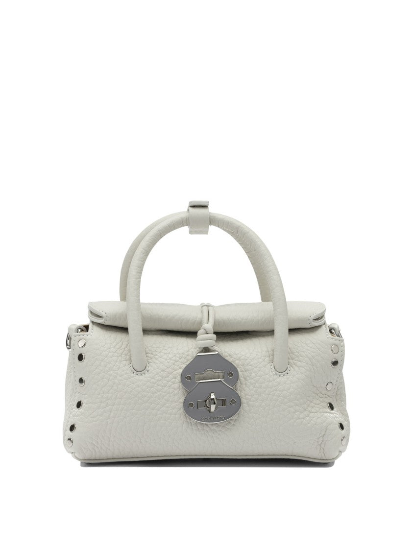Zanellato Textured Leather Handbag With Flap Closure