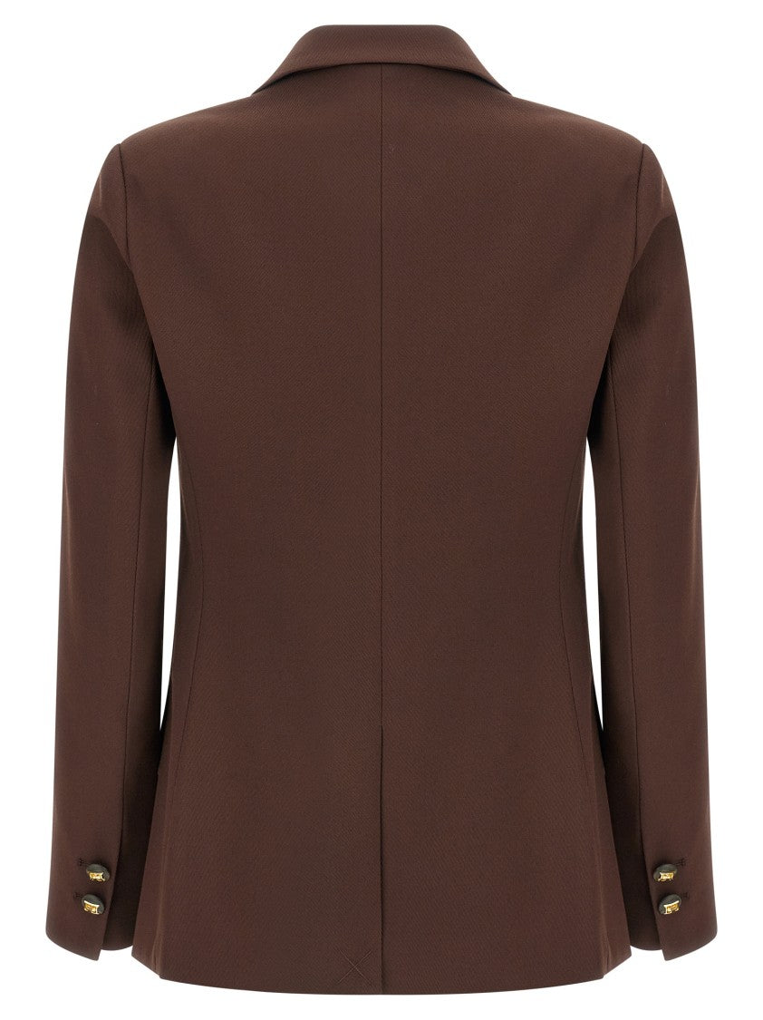 Elisabetta Franchi Single-Breasted Viscose Blend Blazer