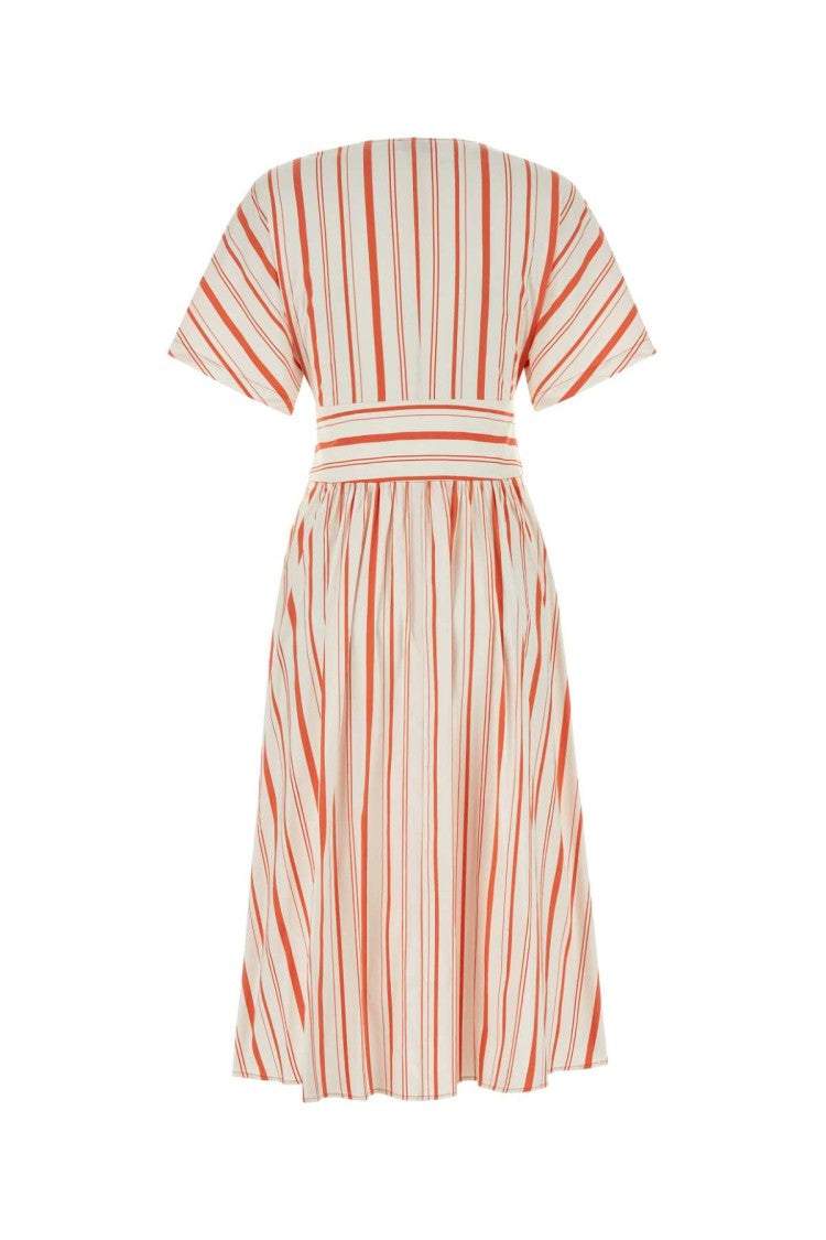 Woolrich Embroidered Stretch Cotton Blend Dress