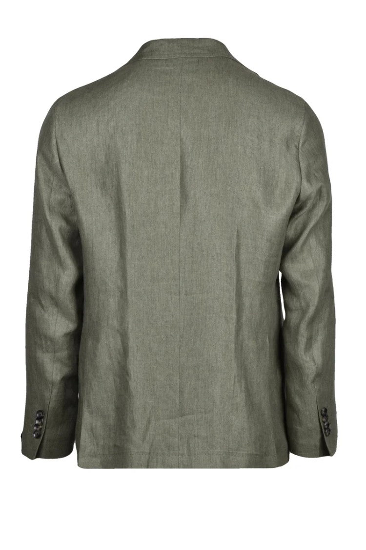 Sartoria Latorre Rounded Green Linen Jacket