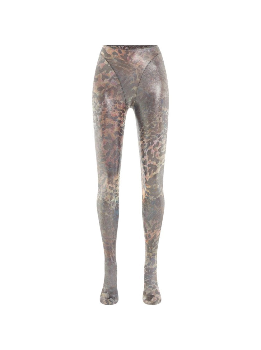 Mugler Printed Mesh Tights