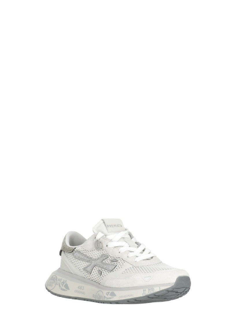 Premiata White Lauryn 8186 Suede Sneakers