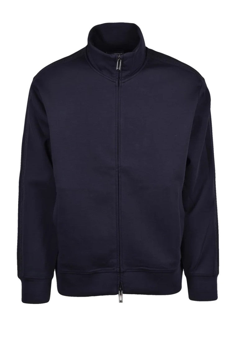 Emporio Armani Zip Sweatshirt Cotton Polyester Stretch - Blue