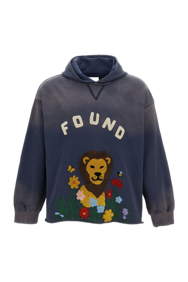 Found Chenille-Embroidered Mid-Weight French Terry Hoodie