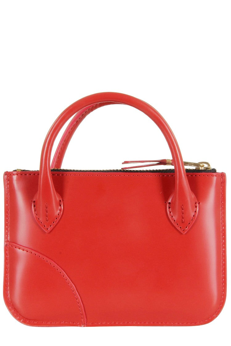 Comme Des Garçons Red Double-Handle Zip Leather Wallet