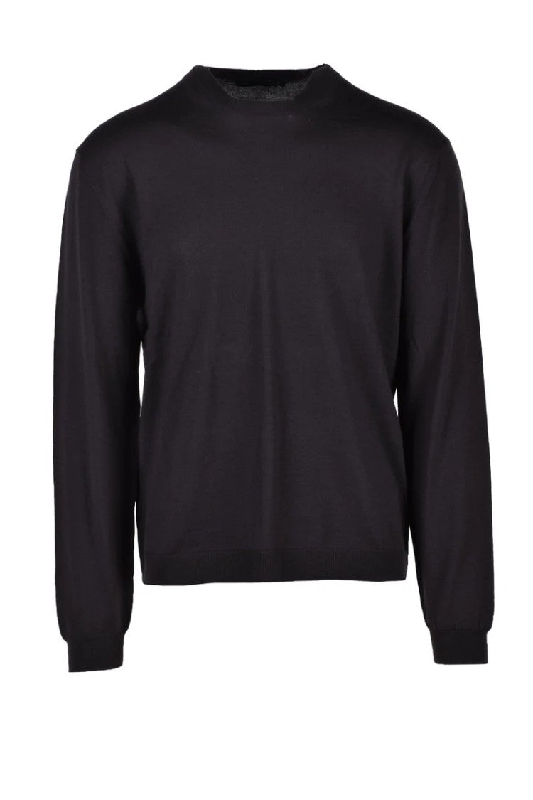 Low Brand Brown Crewneck Merino Wool Sweater