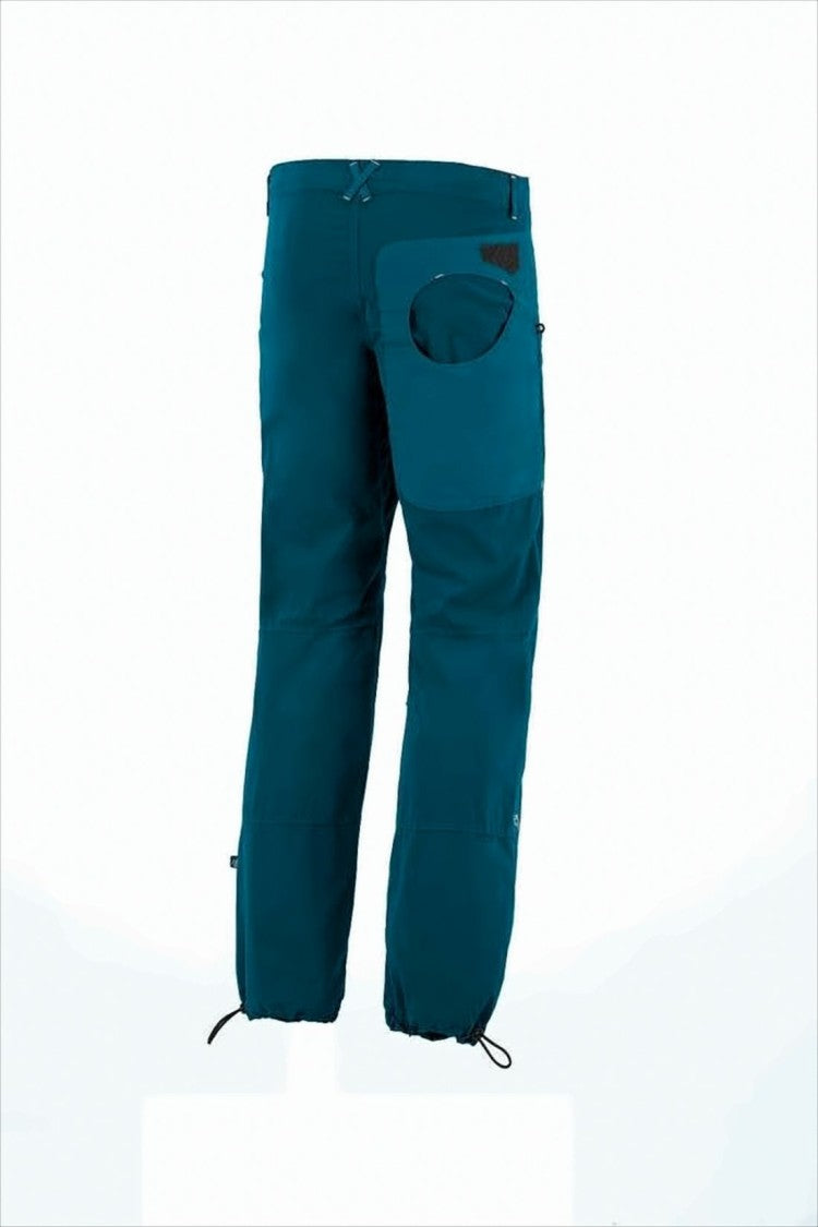 E9 Deep Teal Straight Pants With Adjustable Cuffs
