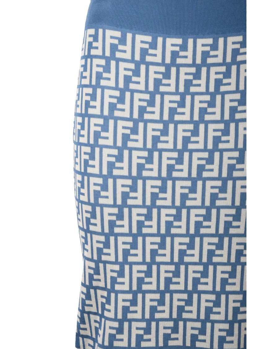 Fendi Knit Midi Skirt - Powder Pink/Black
