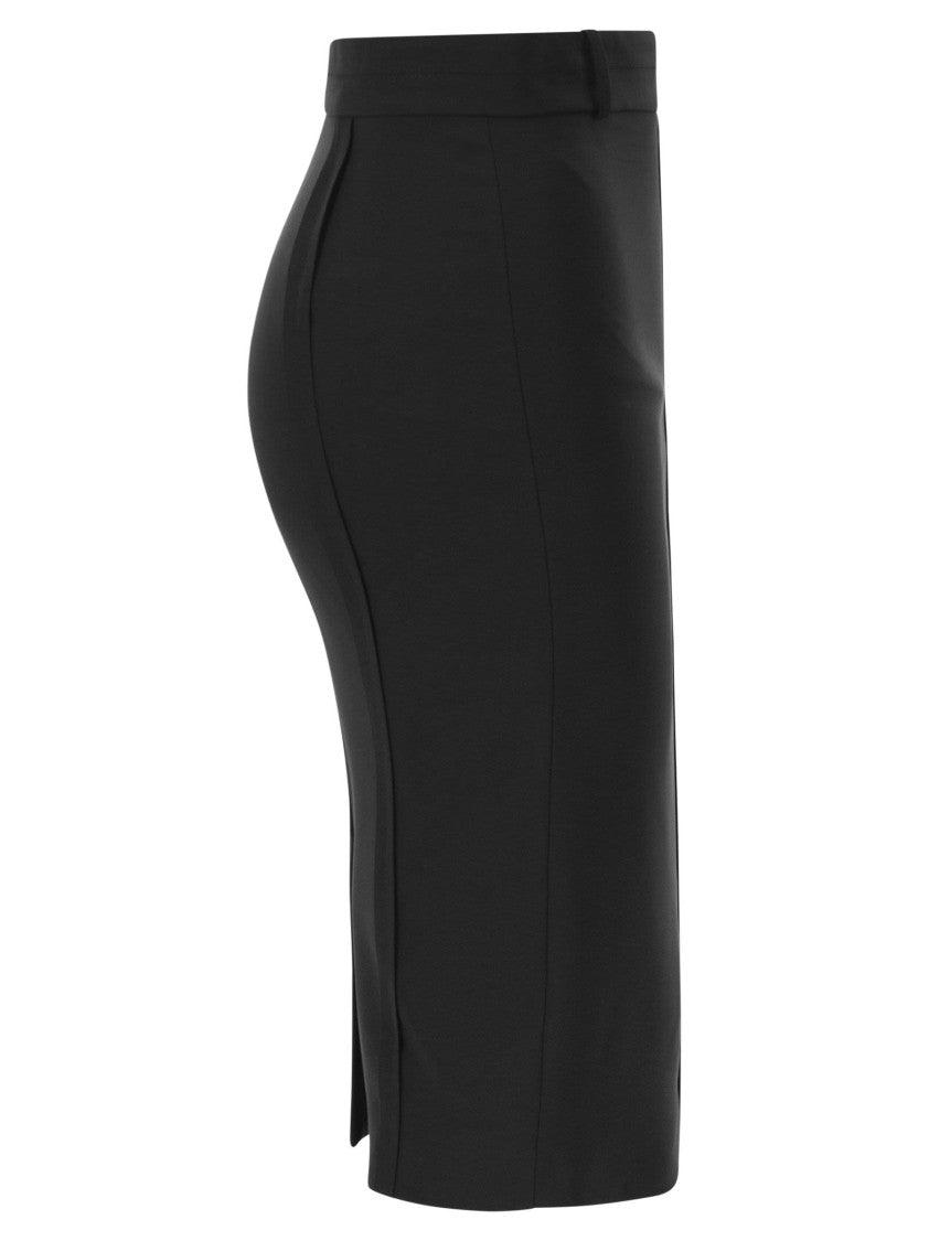 Elisabetta Franchi Lightweight Crêpe Skirt With Raw-Cut Details