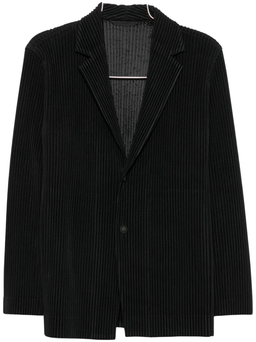 Homme Plissé Issey Miyake Pleated Notch-Lapel Blazer
