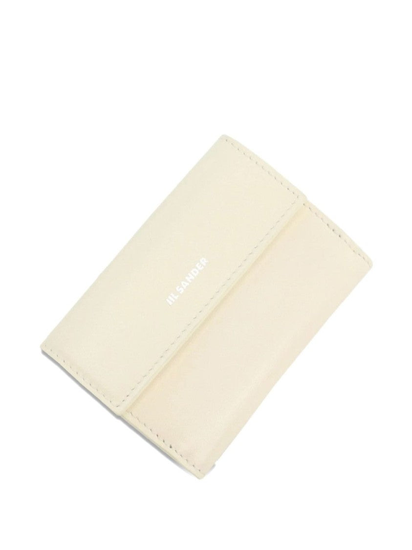 Jil Sander Burgundy Leather Wallet With Snap Closure