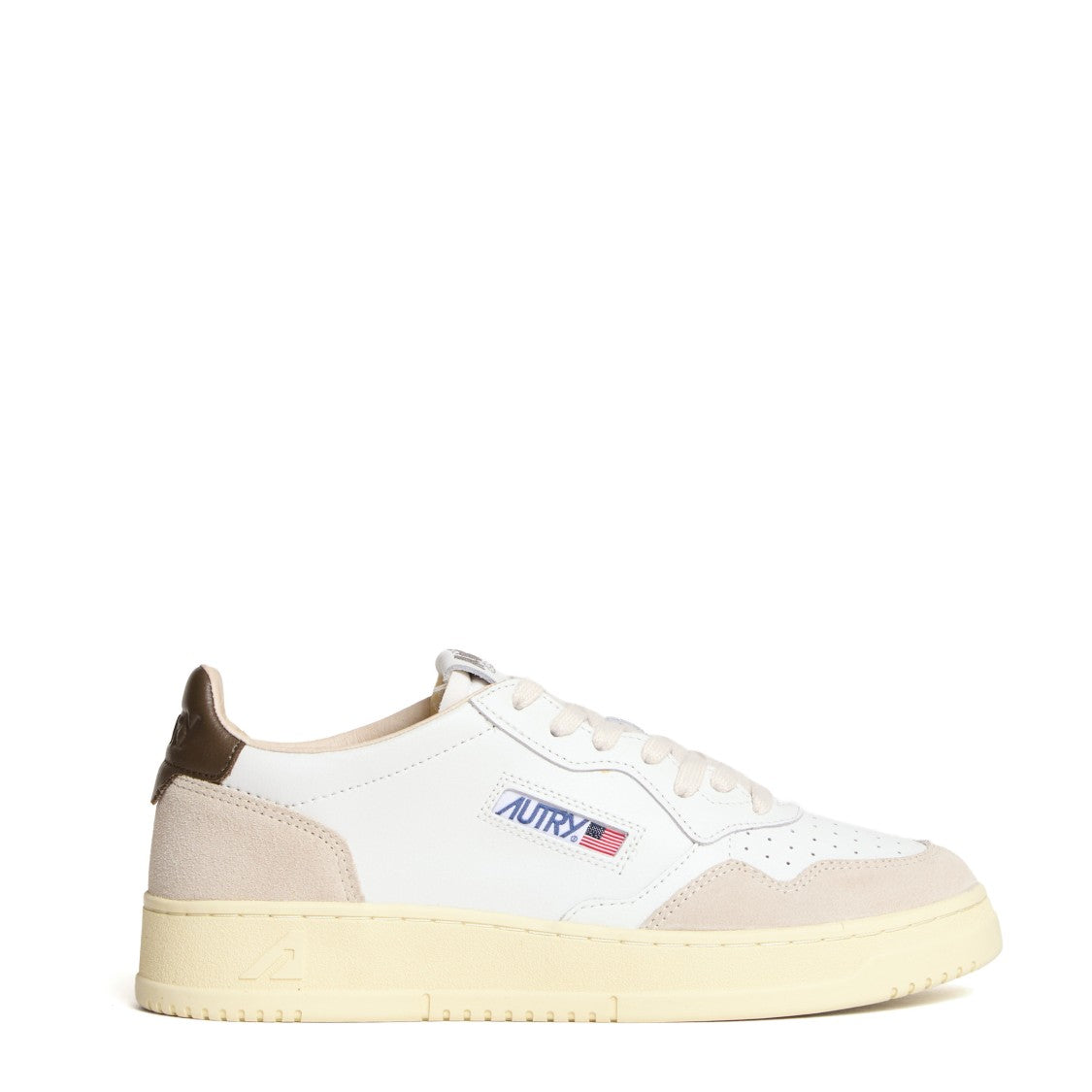 Autry White Teak Leather Medalist Low Sneakers