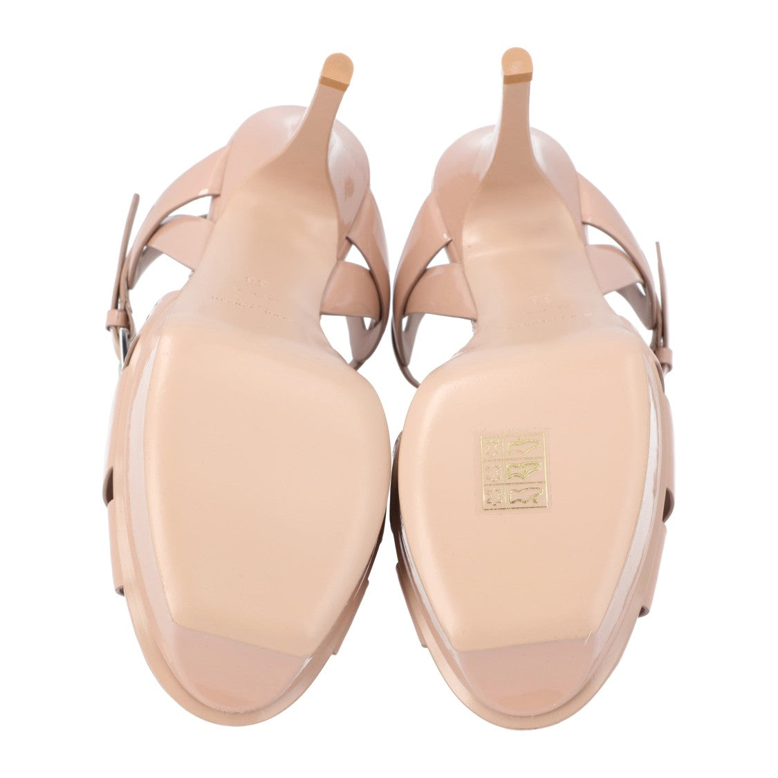 Saint Laurent Tribute Platform Sandals Beige