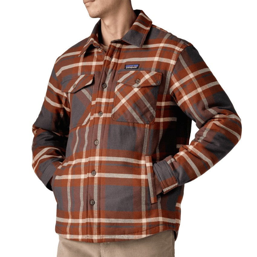 Patagonia Lightweight Insulated Flannel Shirt Jacket In Muted Plaid