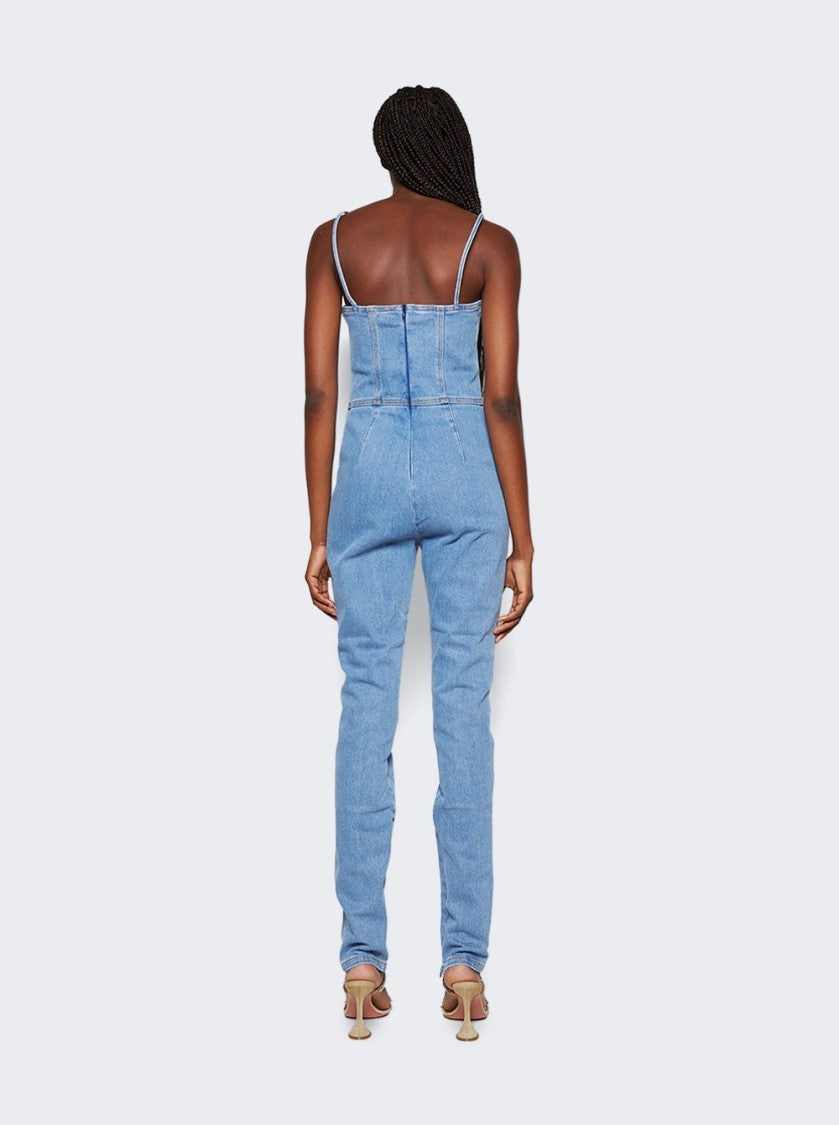Magda Butrym Denim Bustier Jumpsuit
