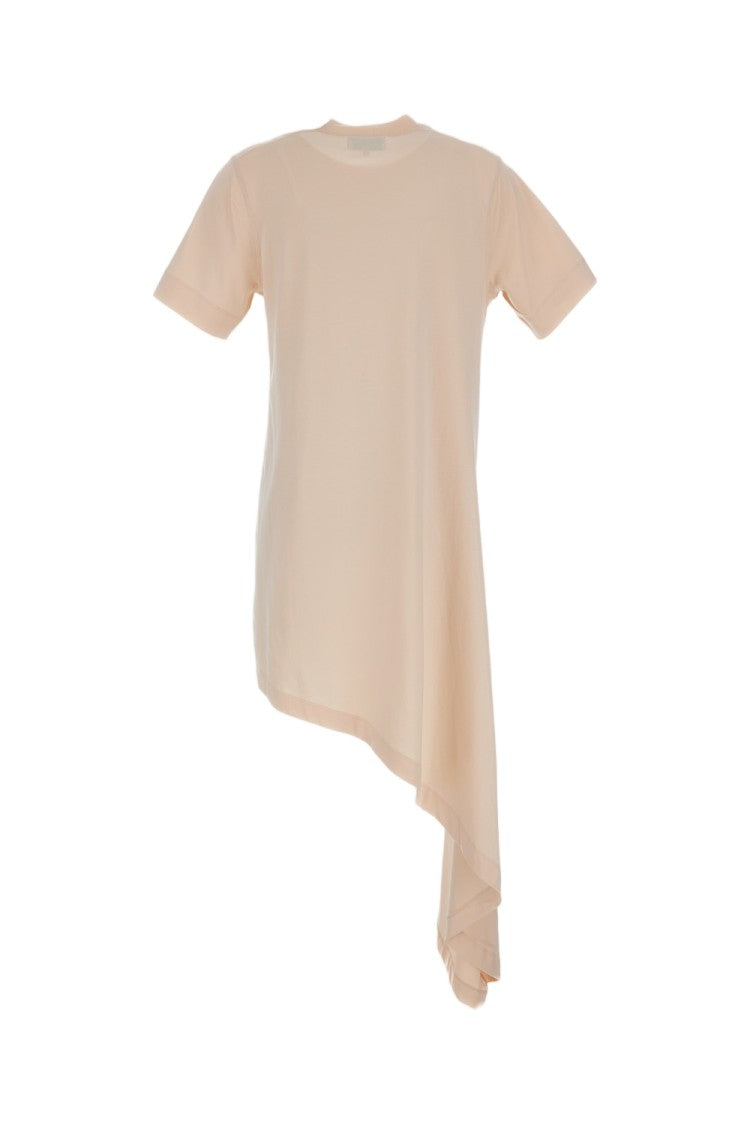 Loulou De Saison Asymmetric Pleated Dress In Soft Cream Pink