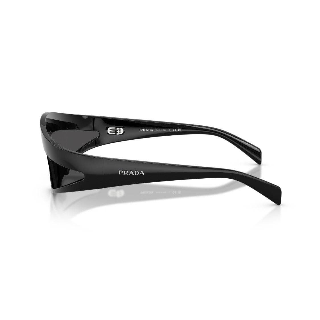 Prada 0Pr B20s Futuristic Black Sunglasses
