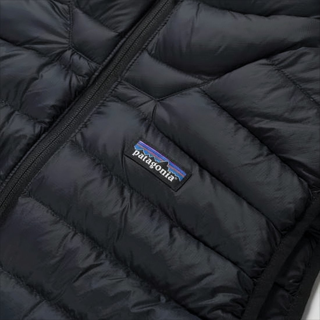 Patagonia Quilted Insulated Vest With High Collar And Front Zipper