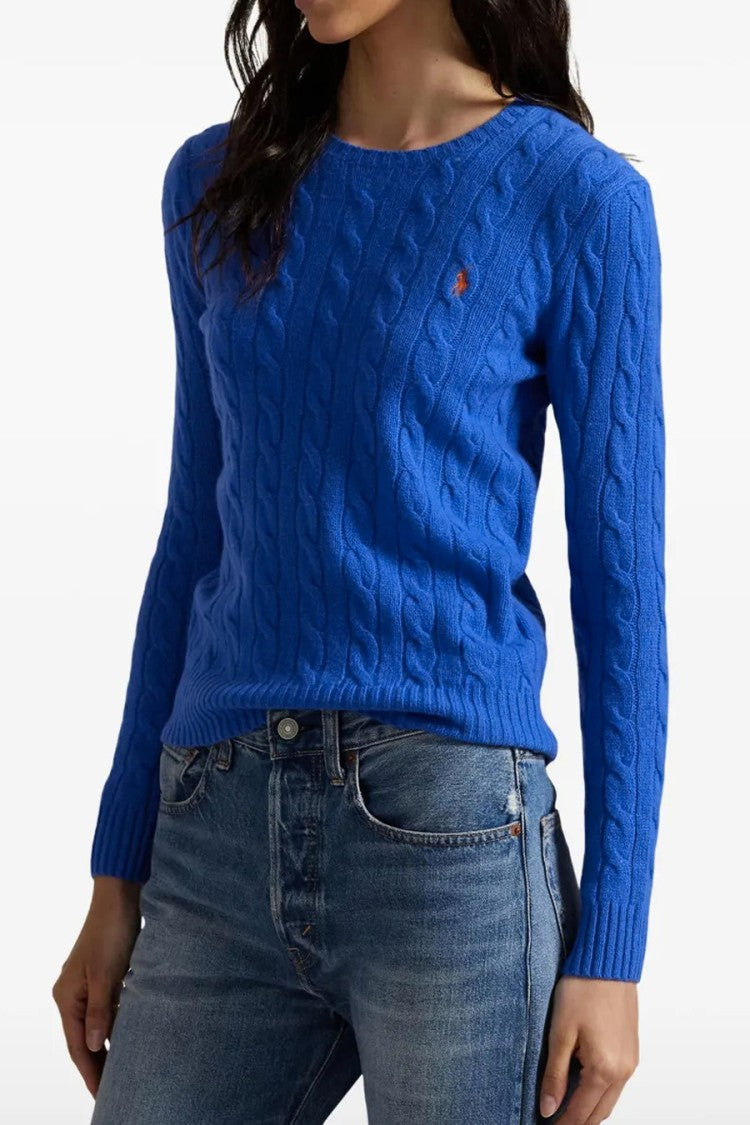 Polo Ralph Lauren Blue Wool-Cashmere Cable-Knit Sweater