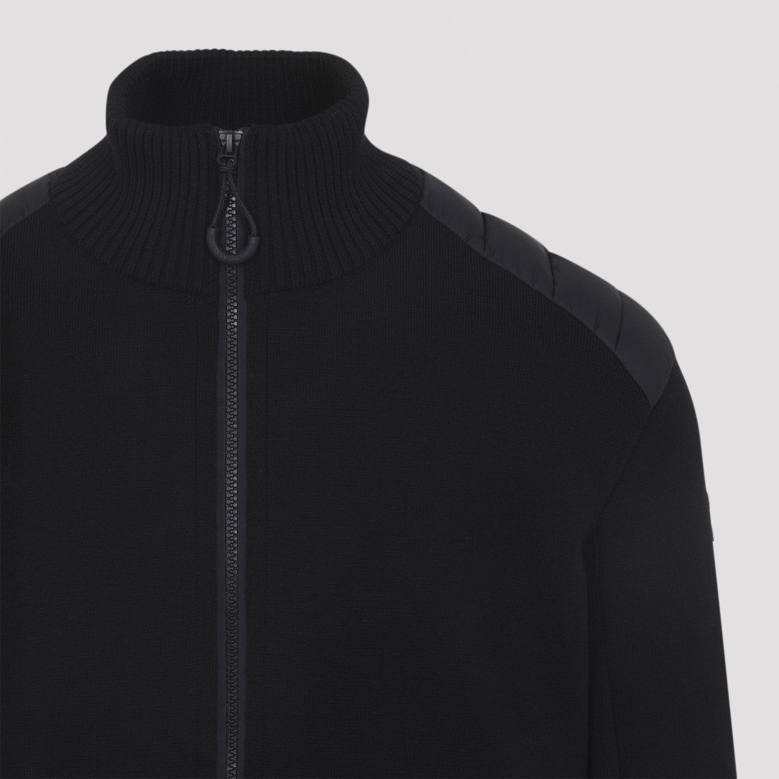 Moncler Grenoble Black Virgin Wool Cardigan