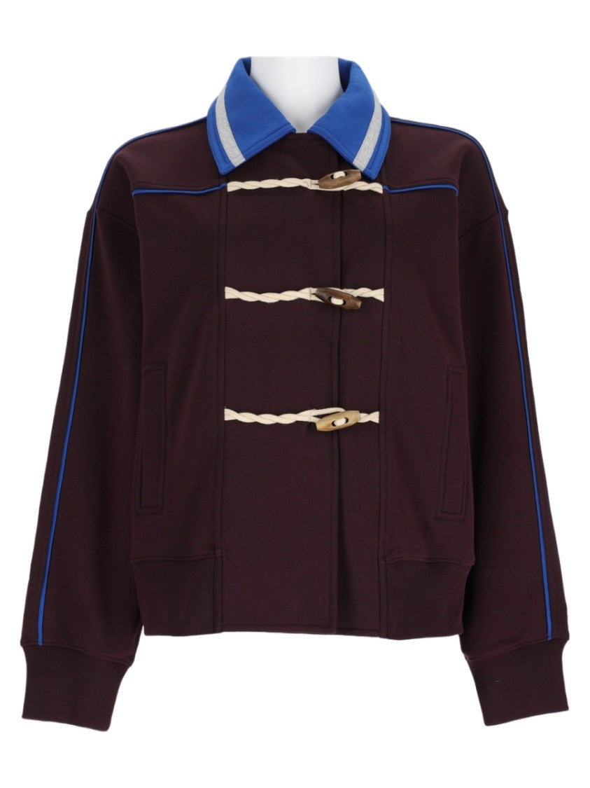 Dries Van Noten Bordeaux Boxy Cropped Padded Jacket