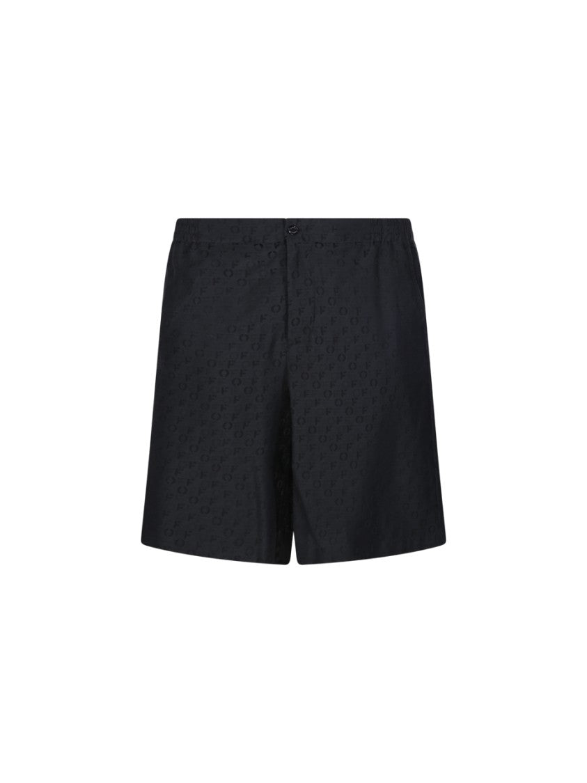 Off-White Off Ao Jacq Silkcot Bowling Shorts