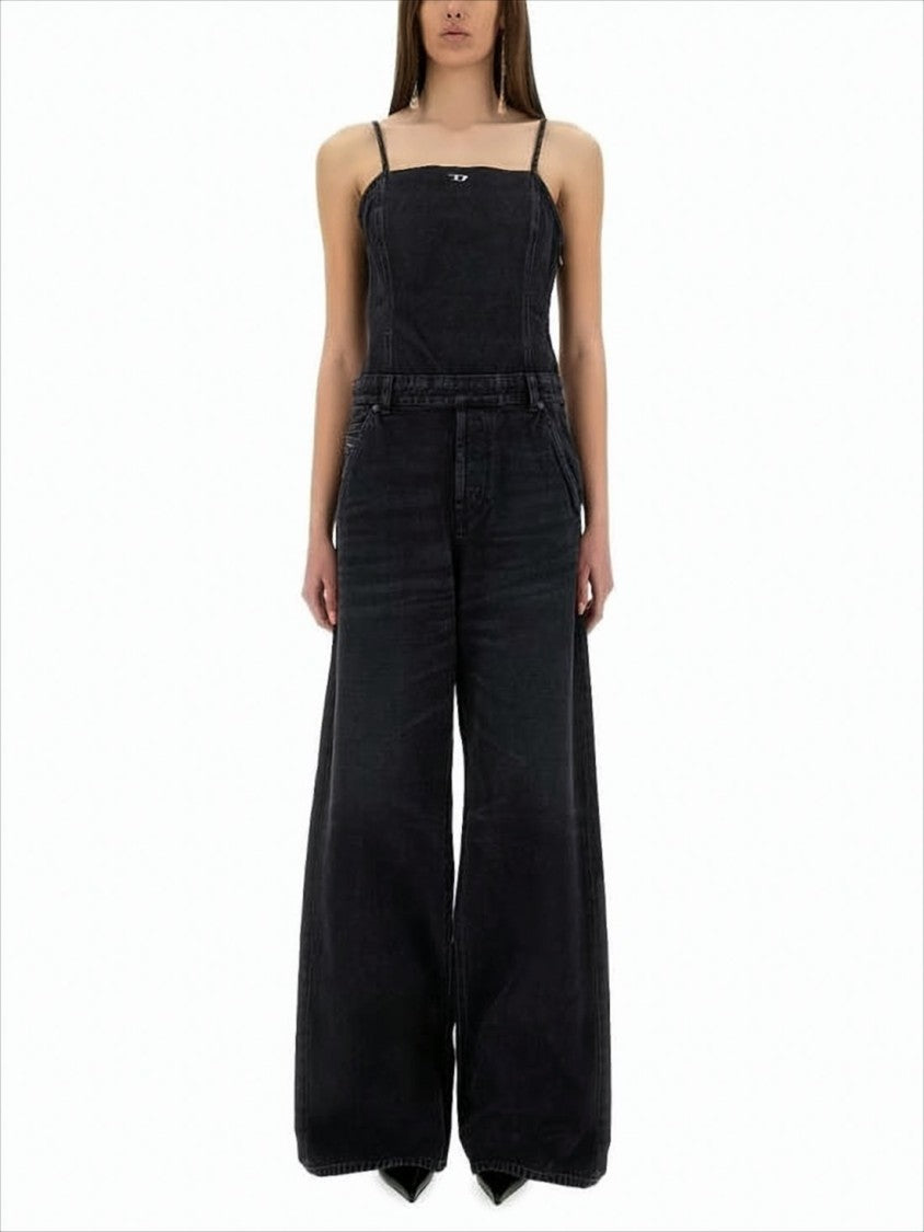 Diesel Wide-Leg Denim Pants With High Waist