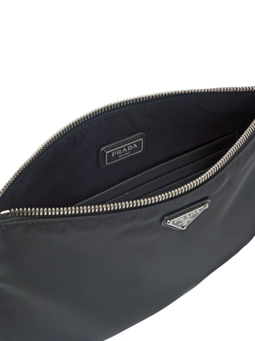 Prada Re-Nylon Triangle-Logo Clutch Bag