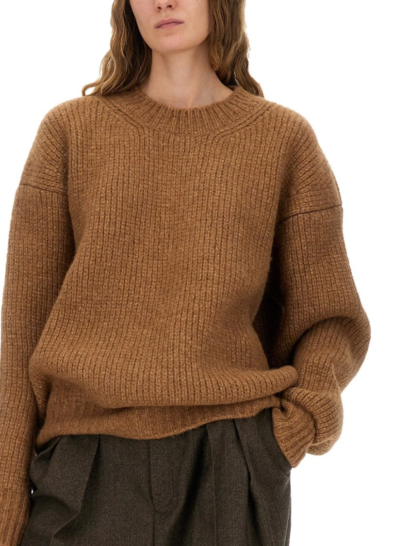 Saint Laurent Ribbed Knit Pullover With Oversized Fit