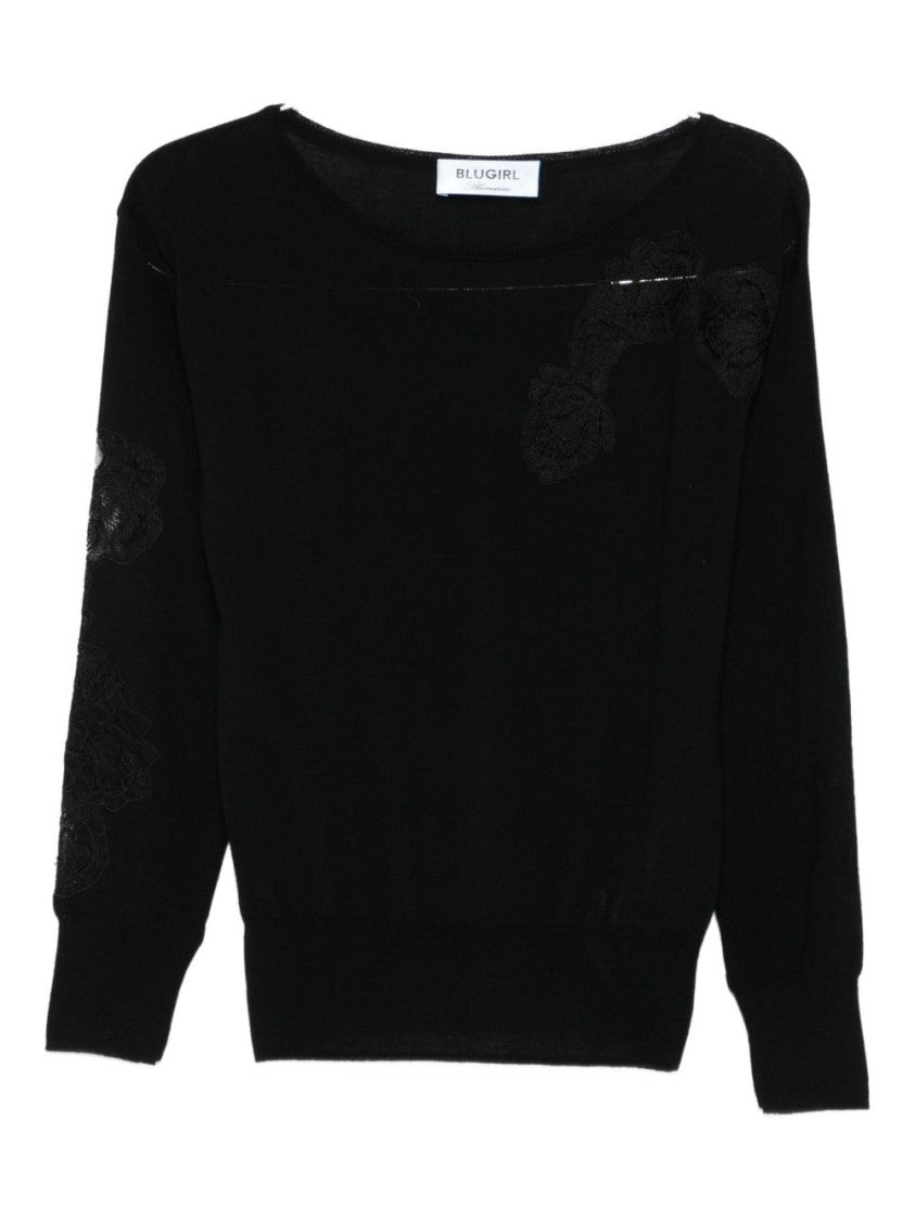Blugirl Relaxed Fit Black Wool Sweater