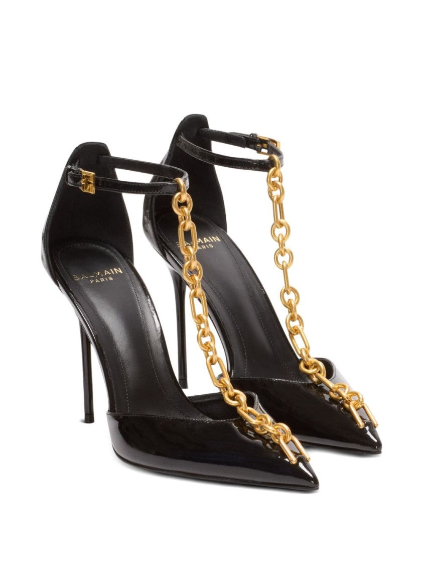 Balmain Black Silk And Nylon Pointed Pumps