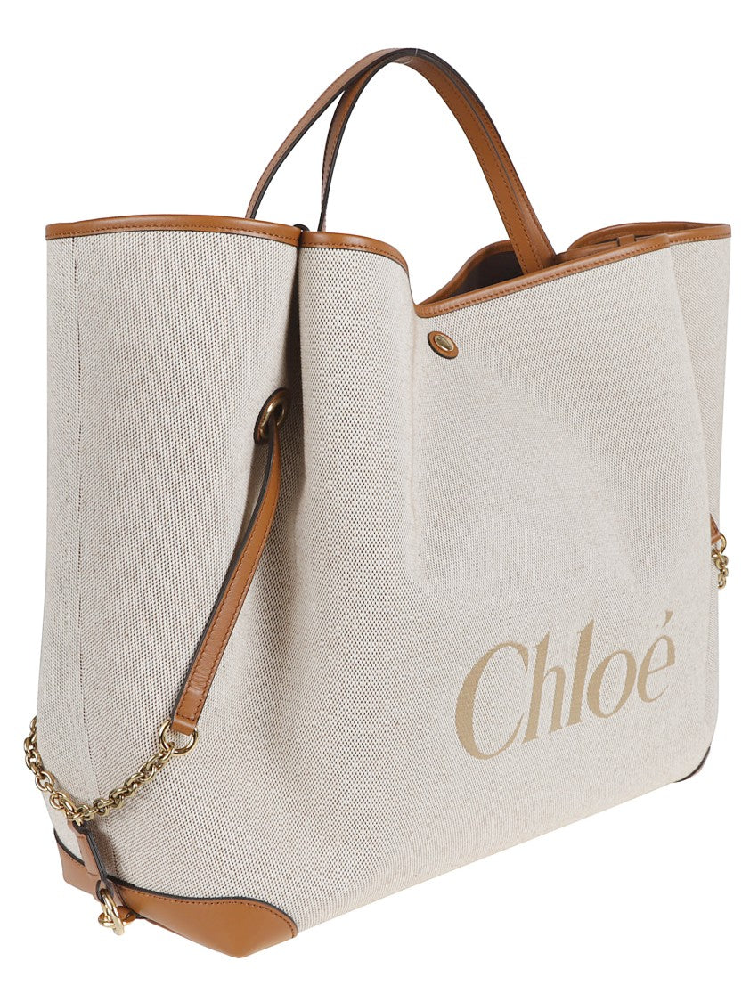 Chloé Clover Large Shoulder Bag With Calf Leather Accents
